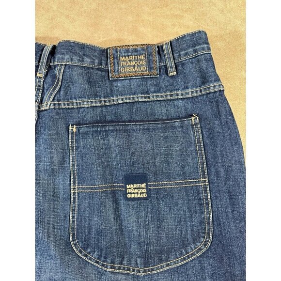 Marithe Francois Girbaud Mens Baggy Denim Jeans Straight Leg Dark Blue Size 42 - Picture 7 of 13
